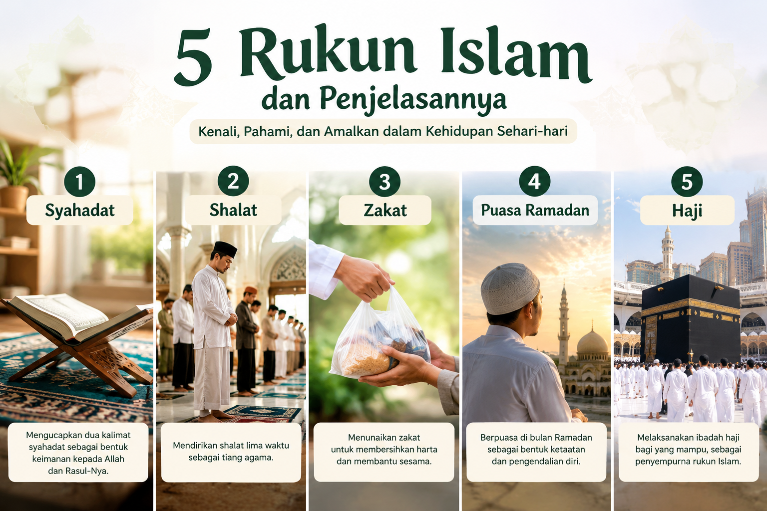 5 rukun Islam dan penjelasannya untuk pemula